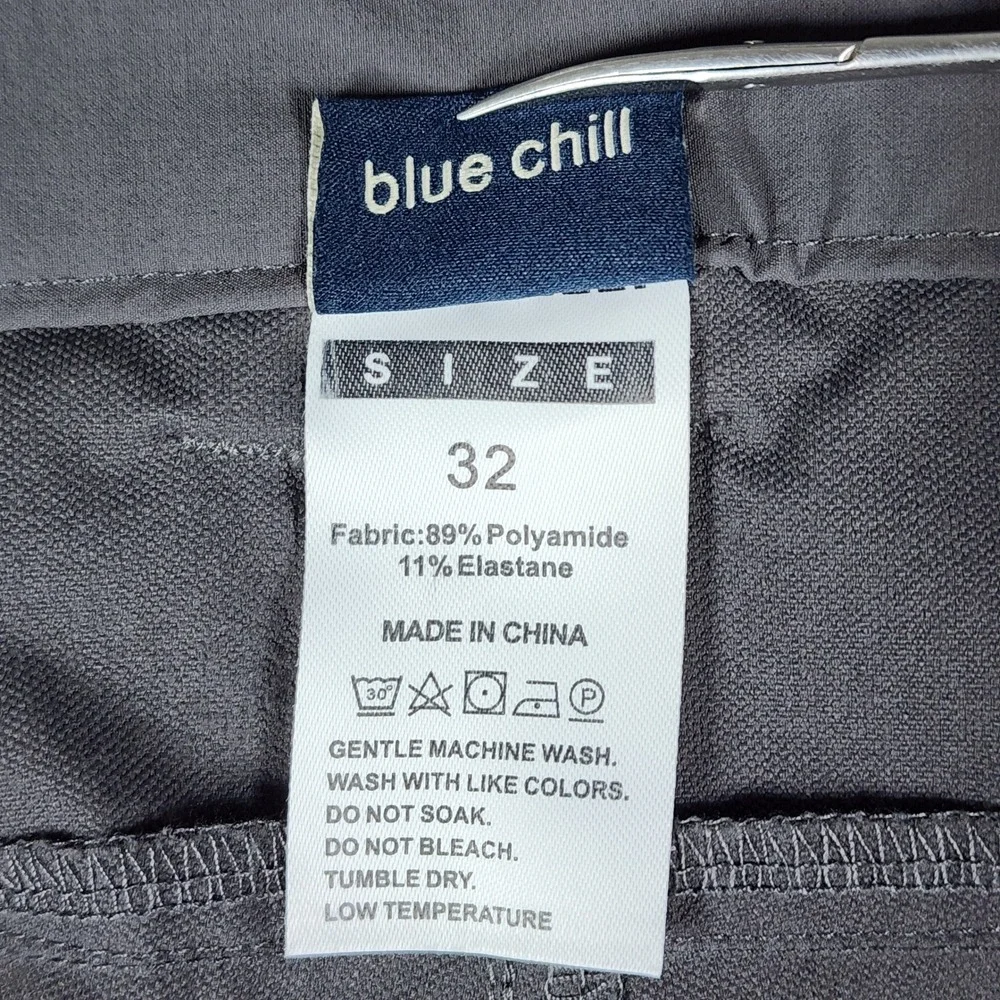 Blue Chill Performance Pants Mens 32 Grey Hiking Outdoor Zipper Pockets NWOT